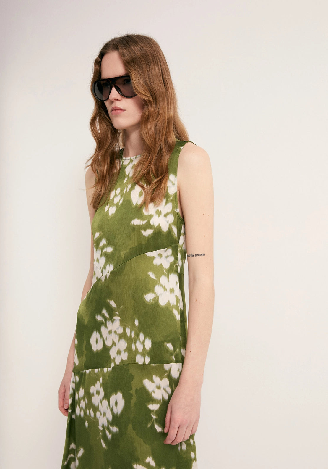 Flowy Seam Dress - Green