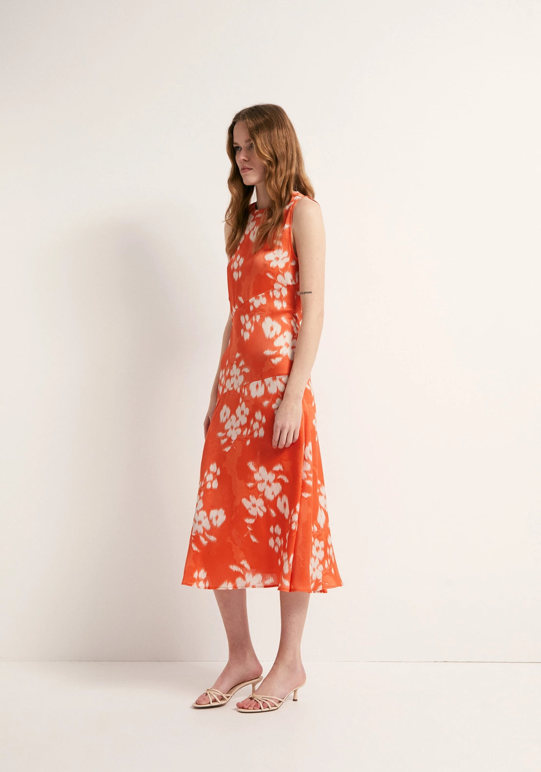 Flowy Seam Dress - Orange