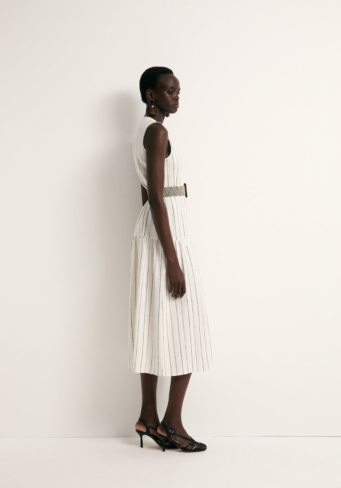Linen Shirt Dress - White