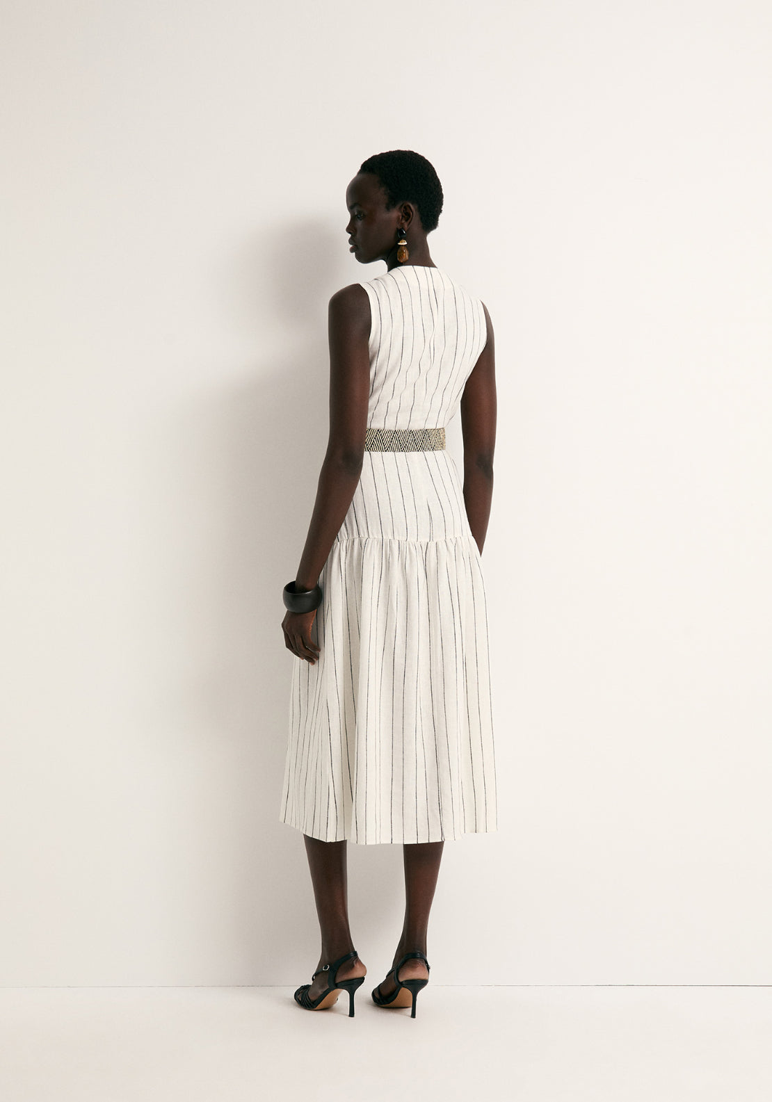 Linen Shirt Dress - White