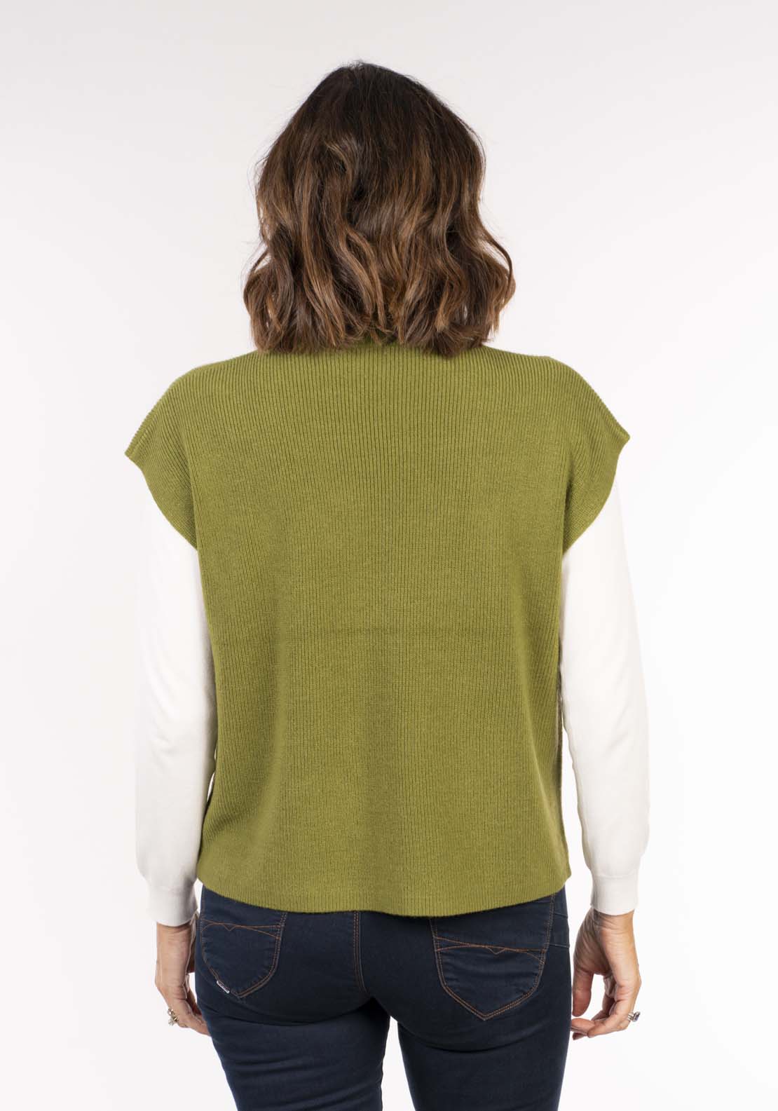 Tea Lane Knit Gillet - Green 6 Shaws Department Stores