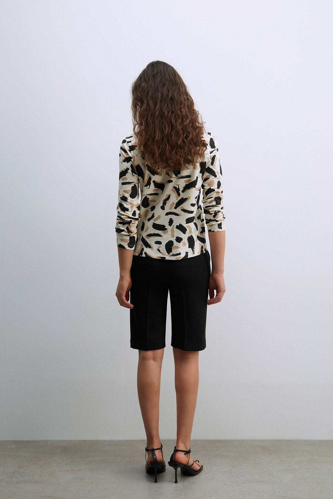 Sfera Long Sleeve Printed T-Shirt - Black 5 Shaws Department Stores