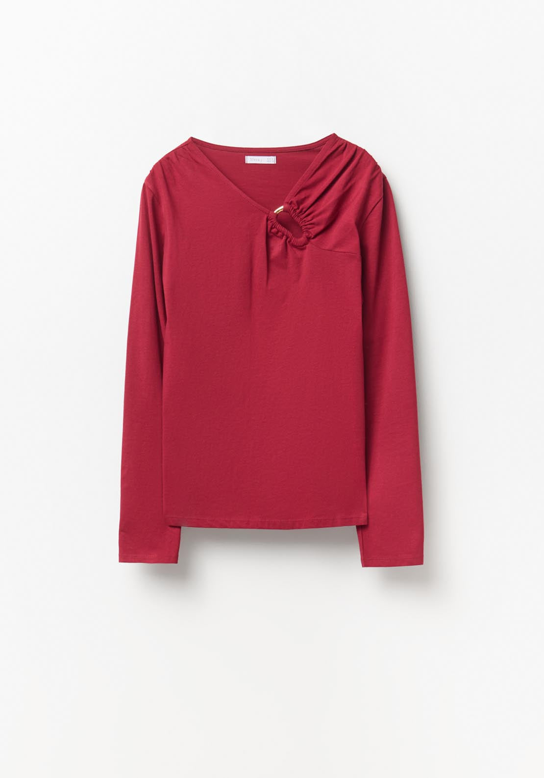 Adornment Detail Plain Top - Red