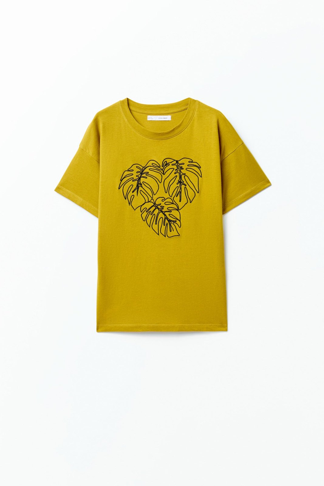 Sfera Embroidered silhouette T-shirt - Olive 6 Shaws Department Stores