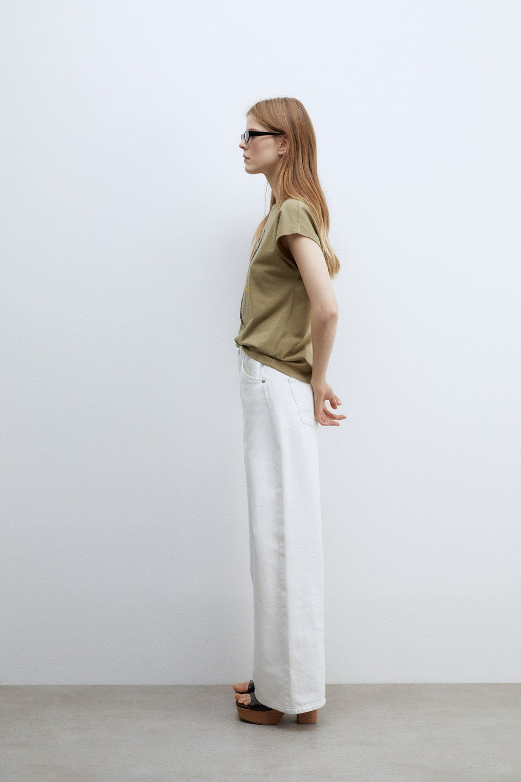 Sfera Sequins graphic print T-shirt - Khaki 4 Shaws Department Stores