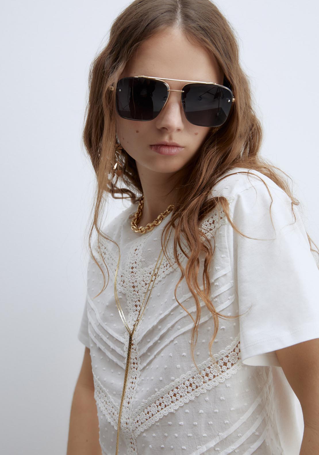 Sfera Plumetis T-Shirt - Ecru 4 Shaws Department Stores