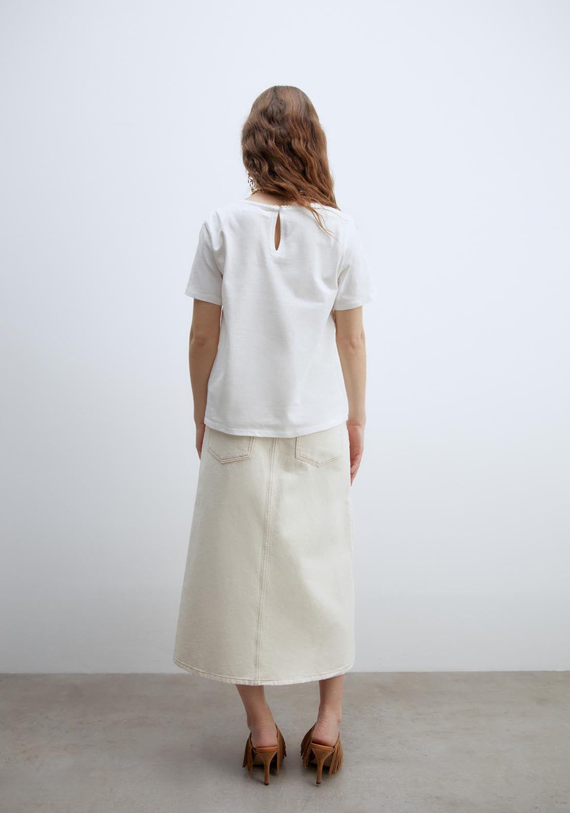 Sfera Plumetis T-Shirt - Ecru 2 Shaws Department Stores