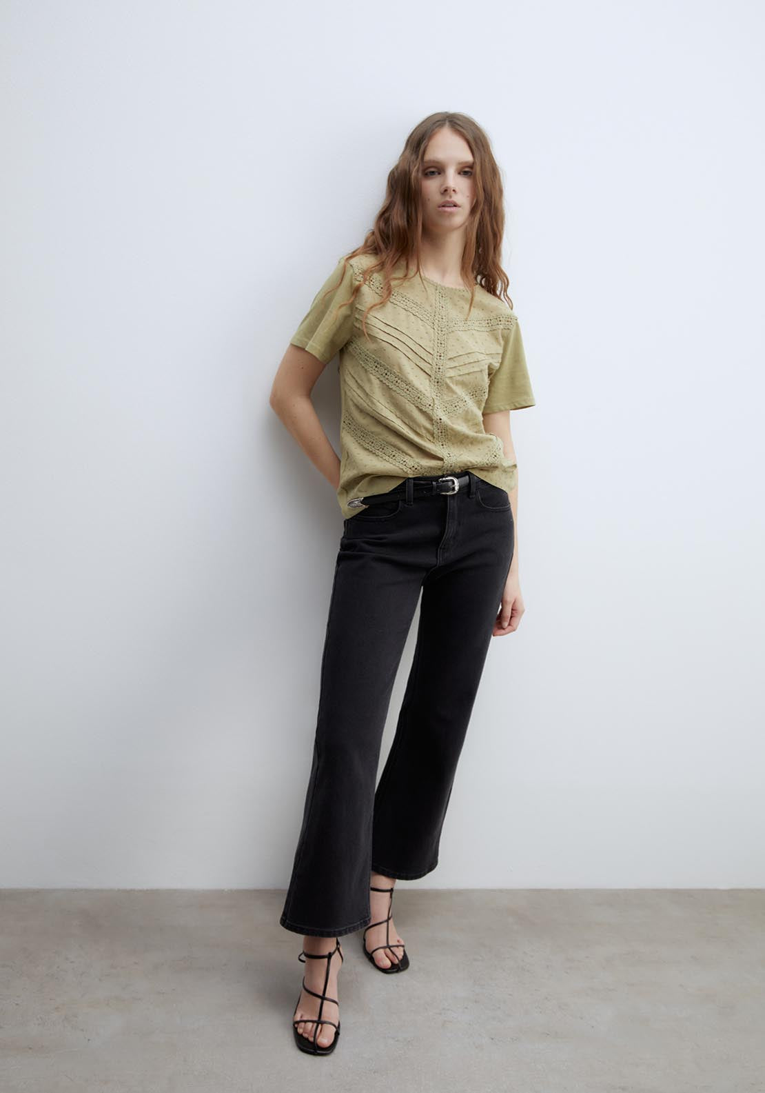 Sfera Plumetis T-Shirt - Khaki 5 Shaws Department Stores