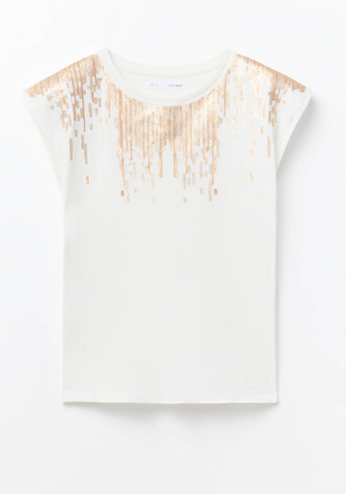 Sfera Sequined Chest Top - White 6 Shaws Department Stores
