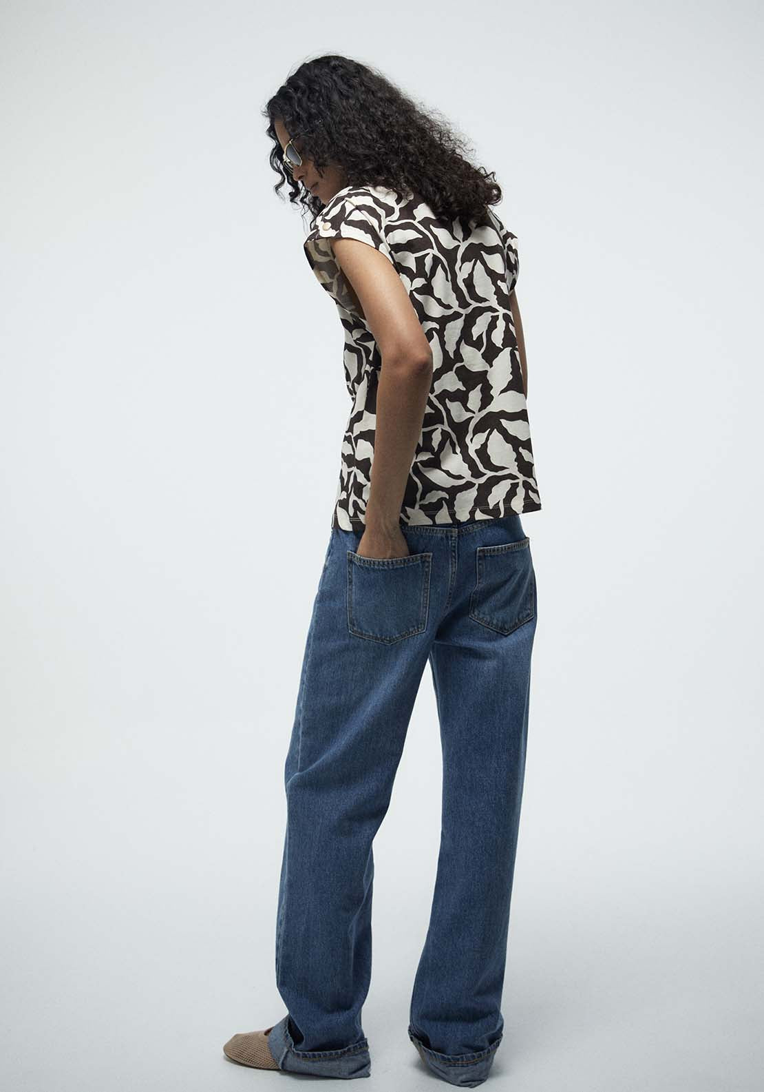 Basic Printed T-Shirt - Brown