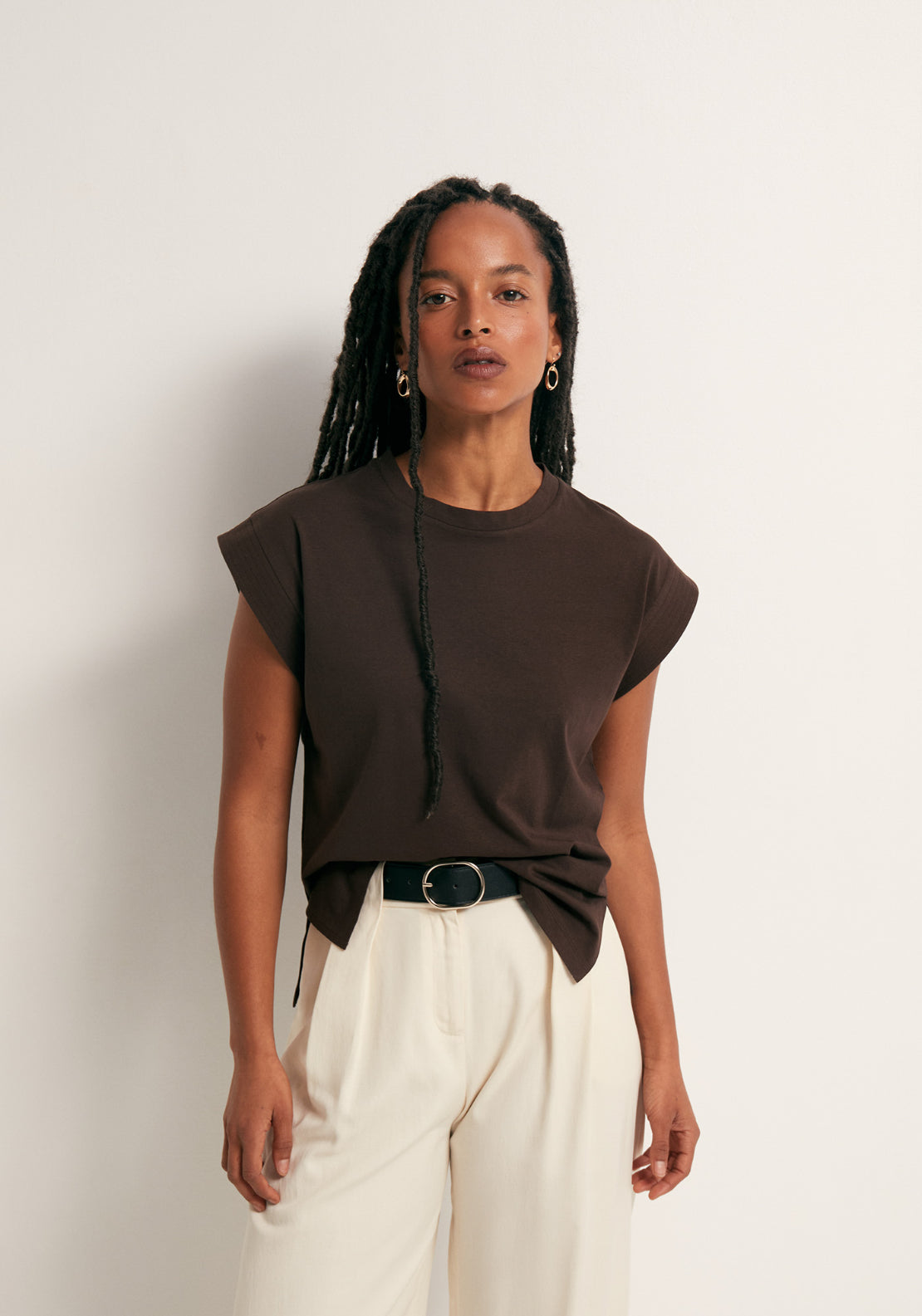 Plain Basic T-Shirt - Brown
