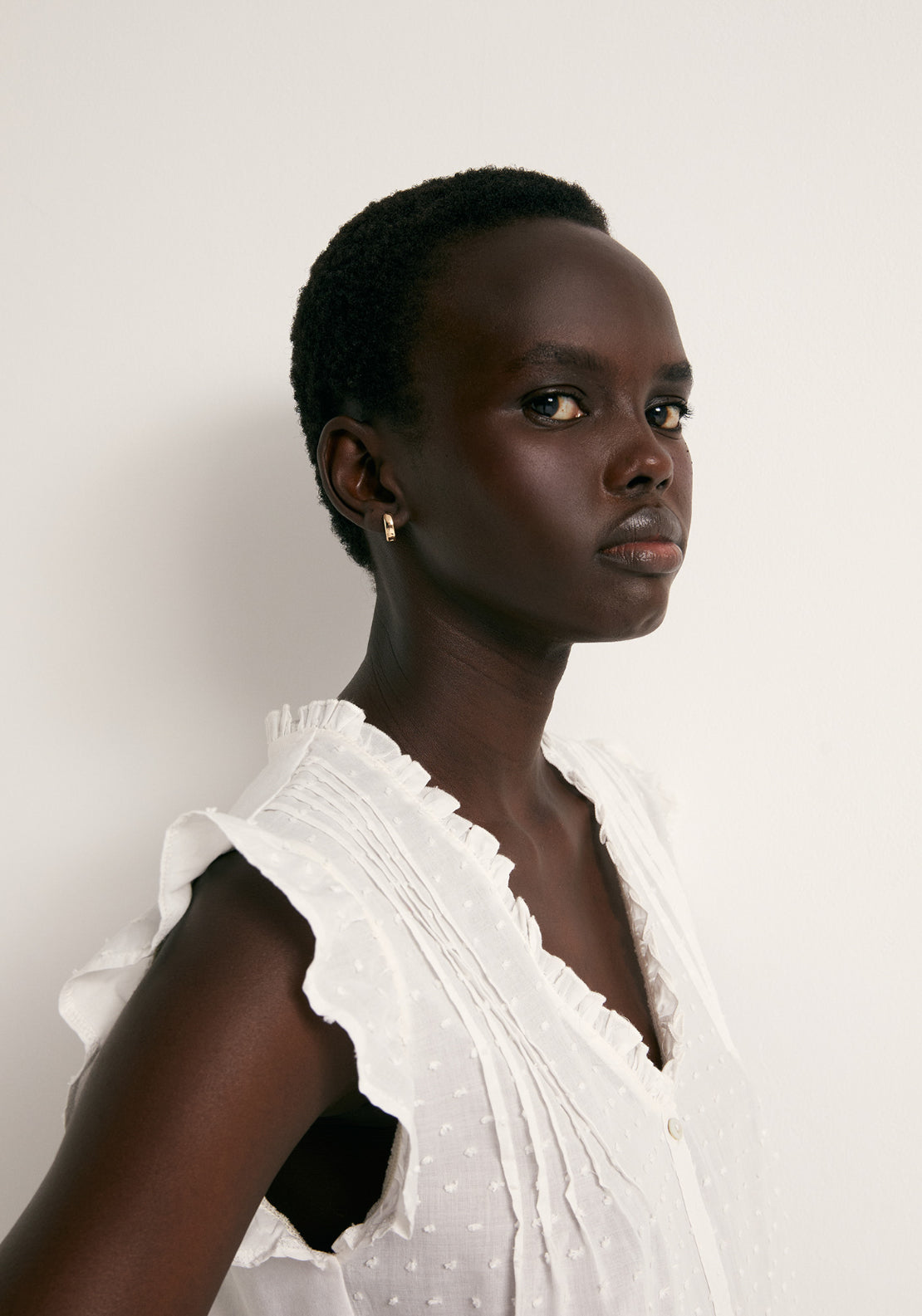 Cotton Plumetis Top - White