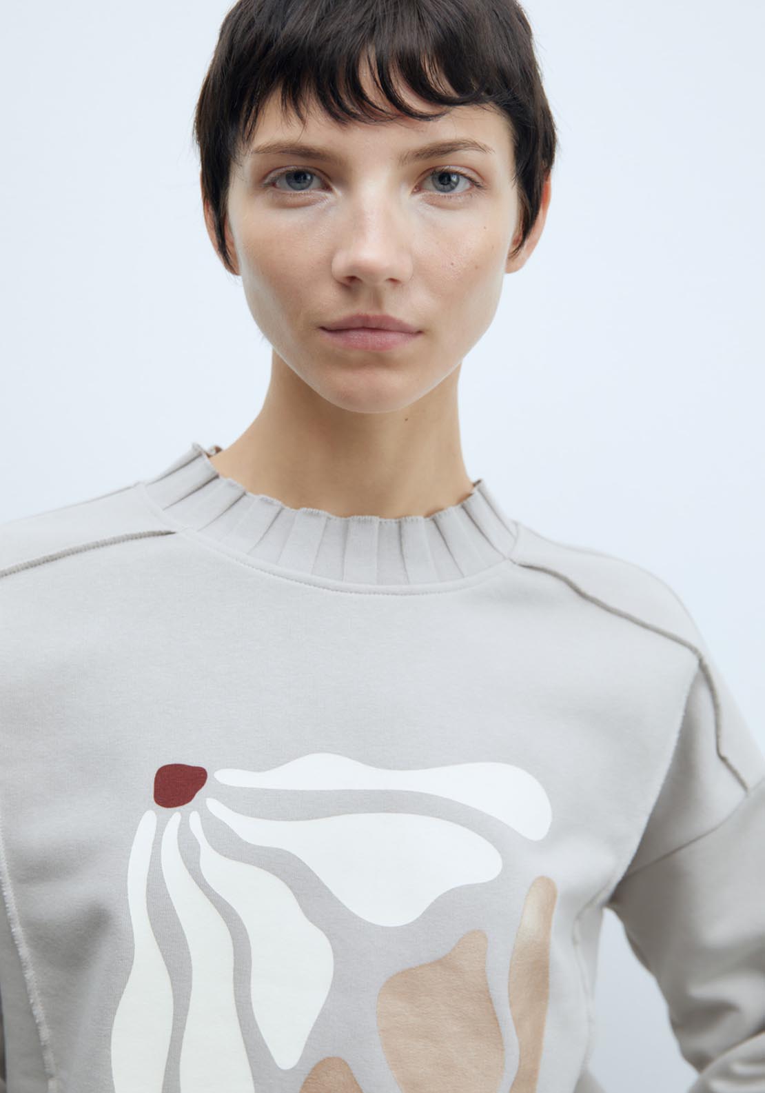 Sfera Ribbed sweatshirt - Light Grey 5 Shaws Department Stores