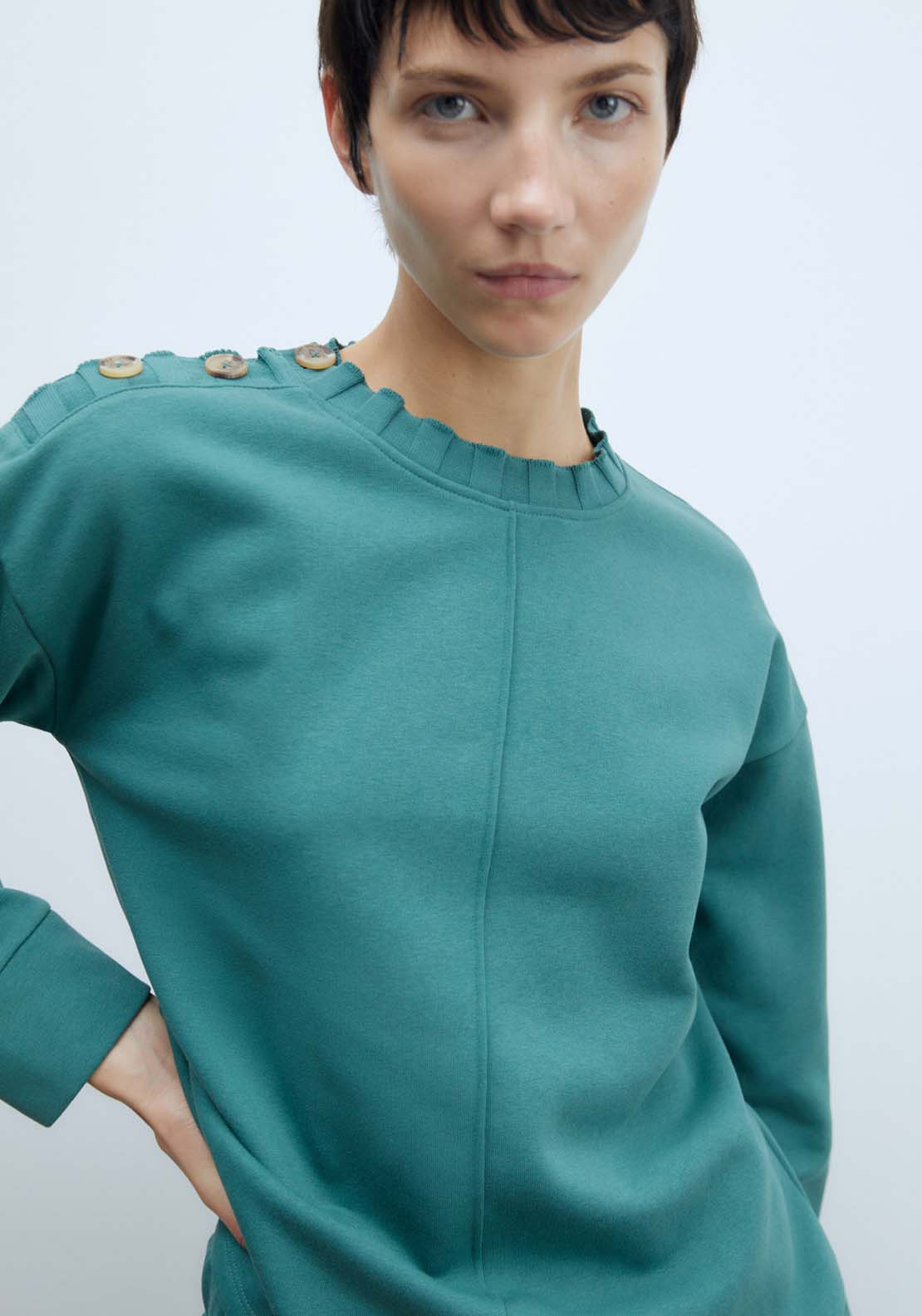 Sfera Plush Sweatshirt - Green 4 Shaws Department Stores