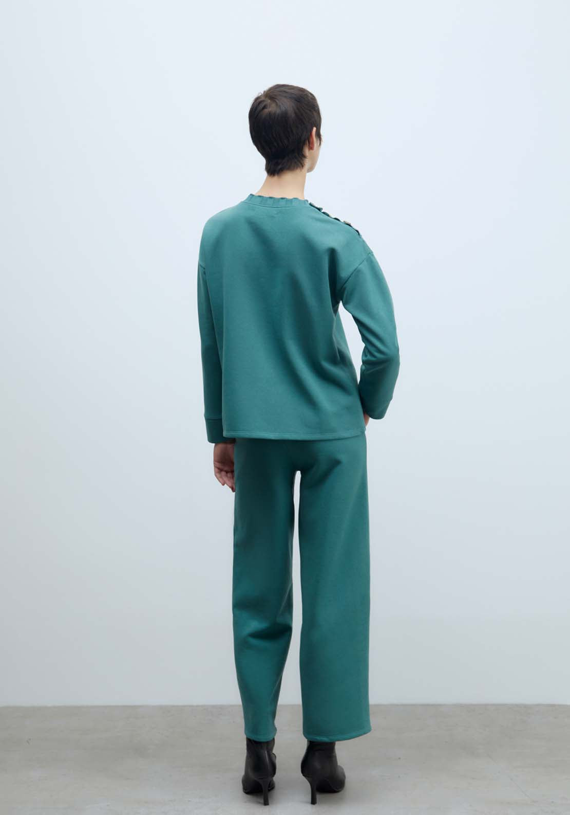 Sfera Plush Sweatshirt - Green 3 Shaws Department Stores