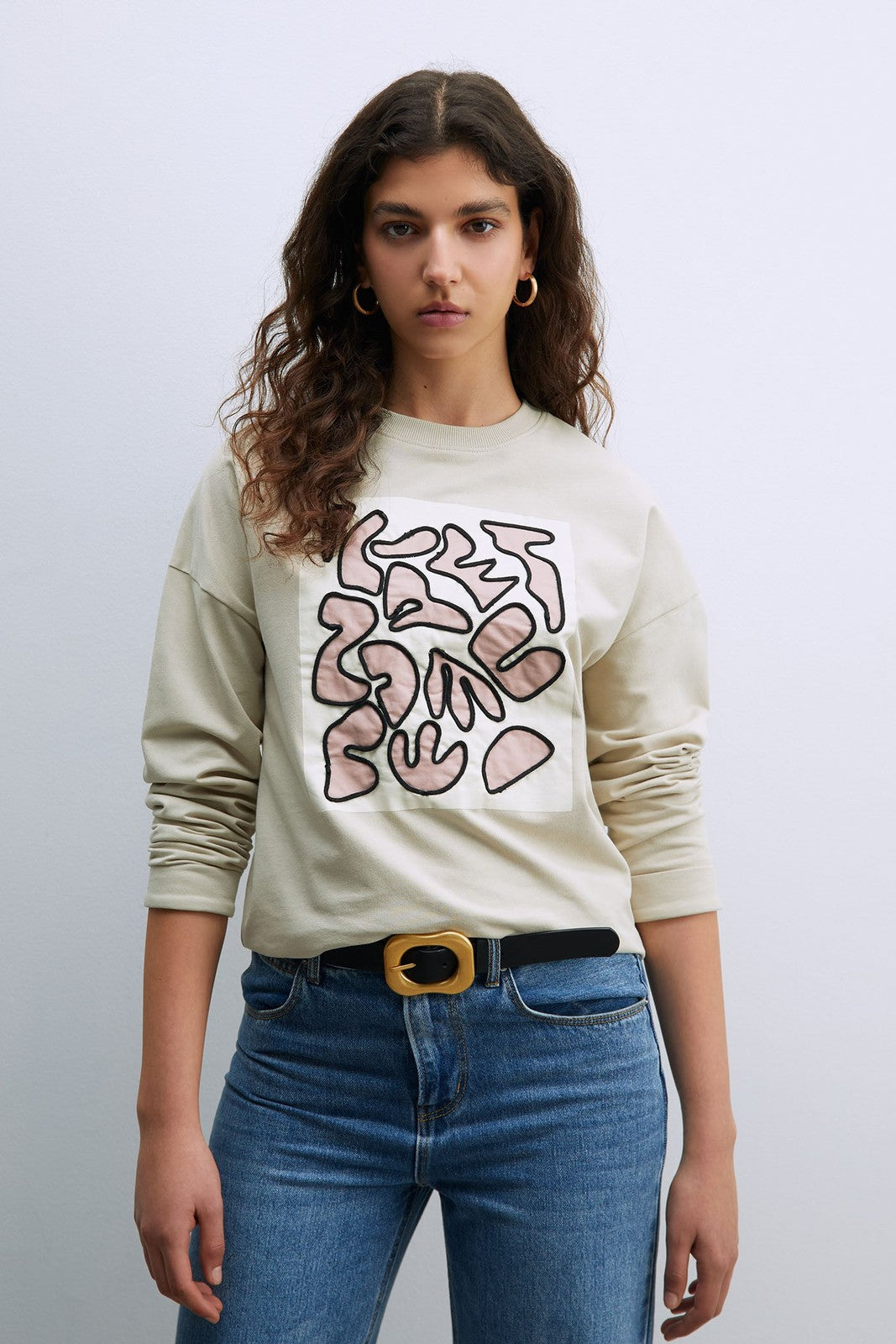Sfera Details ribbed sweatshirt - Light Green 1 Shaws Department Stores