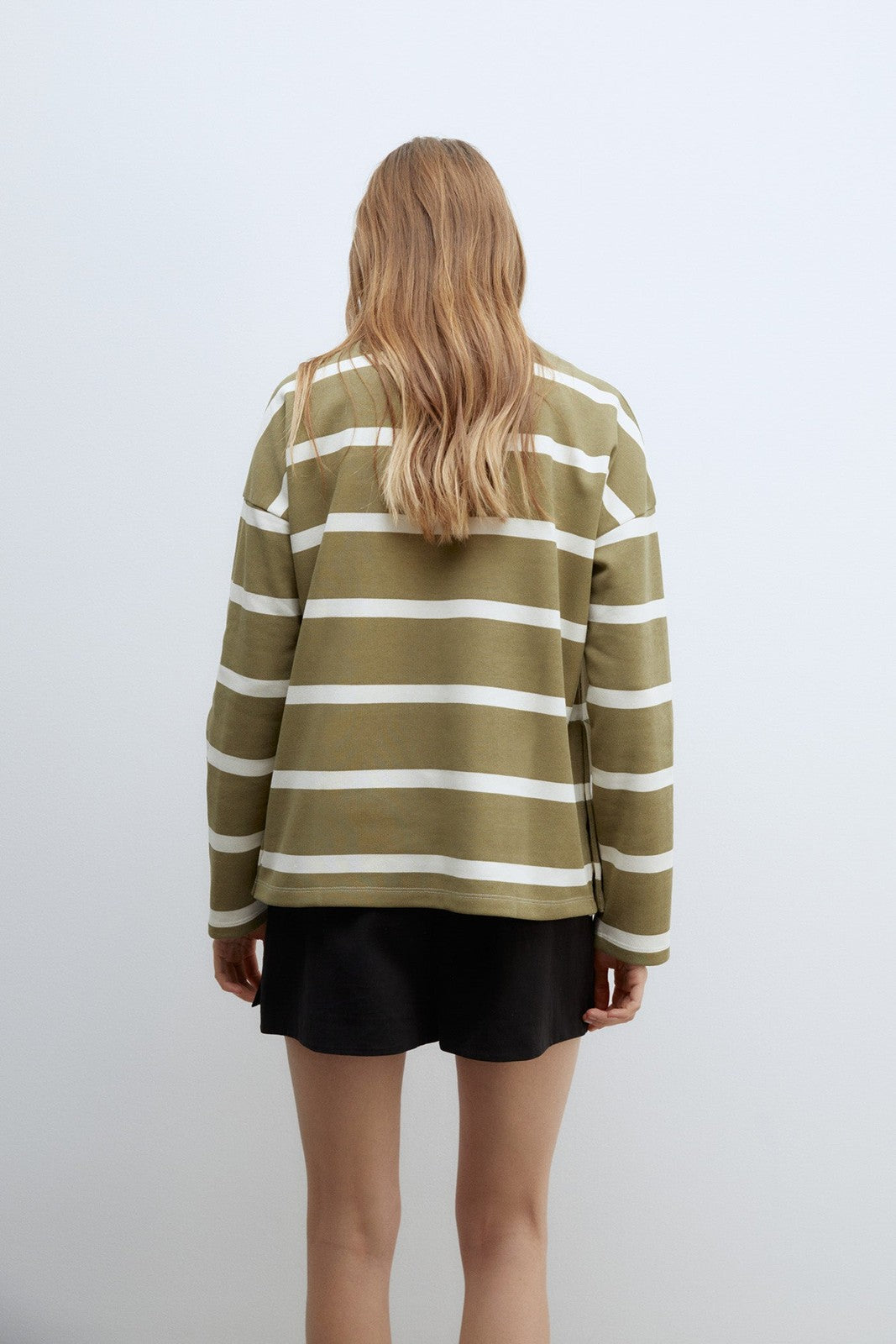 Sfera Details ribbed sweatshirt - Khaki 3 Shaws Department Stores