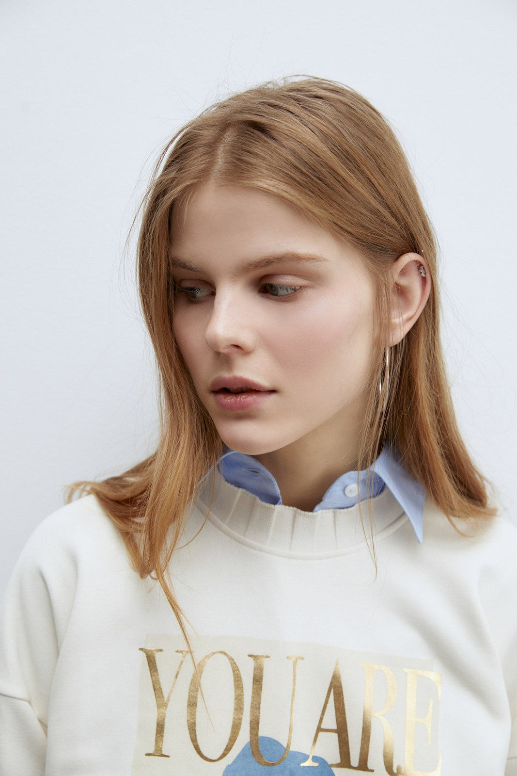 Sfera Details ribbed sweatshirt - Ecru 5 Shaws Department Stores
