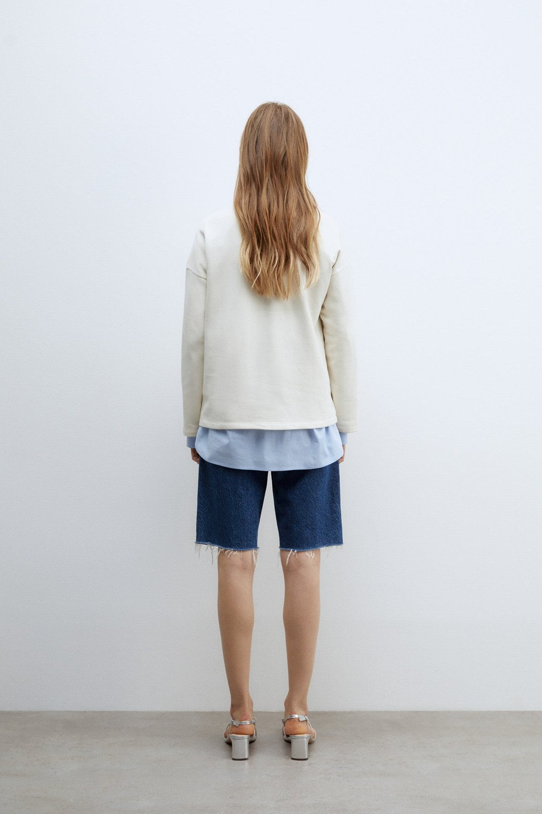 Sfera Details ribbed sweatshirt - Ecru 4 Shaws Department Stores