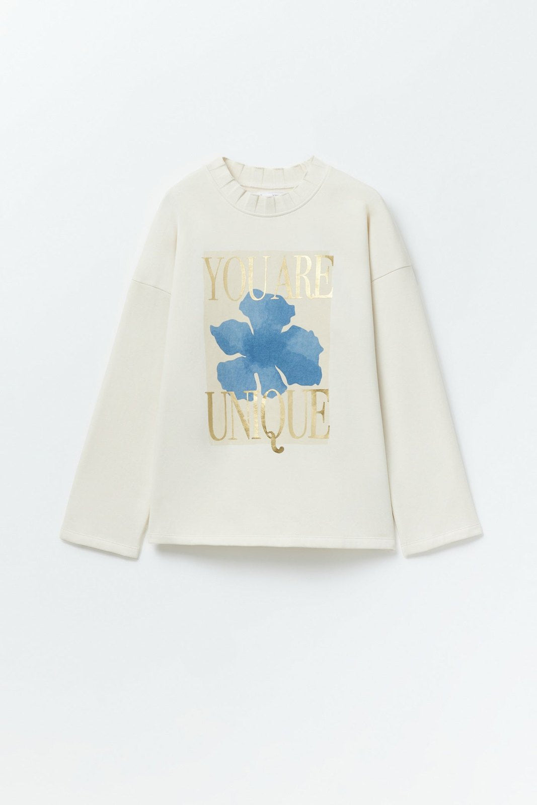 Sfera Details ribbed sweatshirt - Ecru 6 Shaws Department Stores