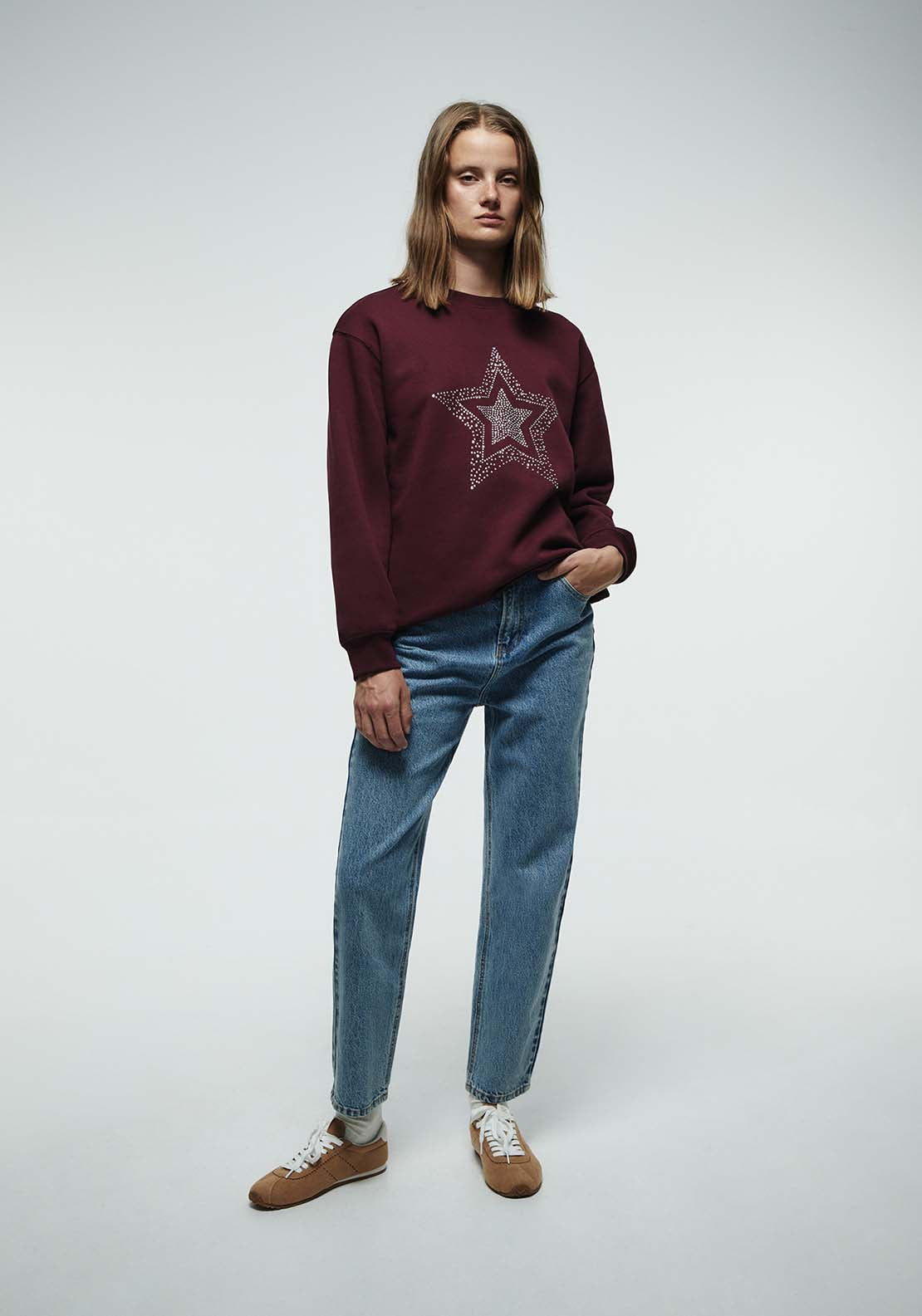 Sparkly Star Sweatshirt - Red