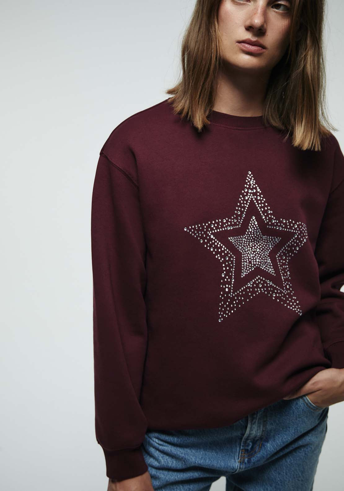 Sparkly Star Sweatshirt - Red