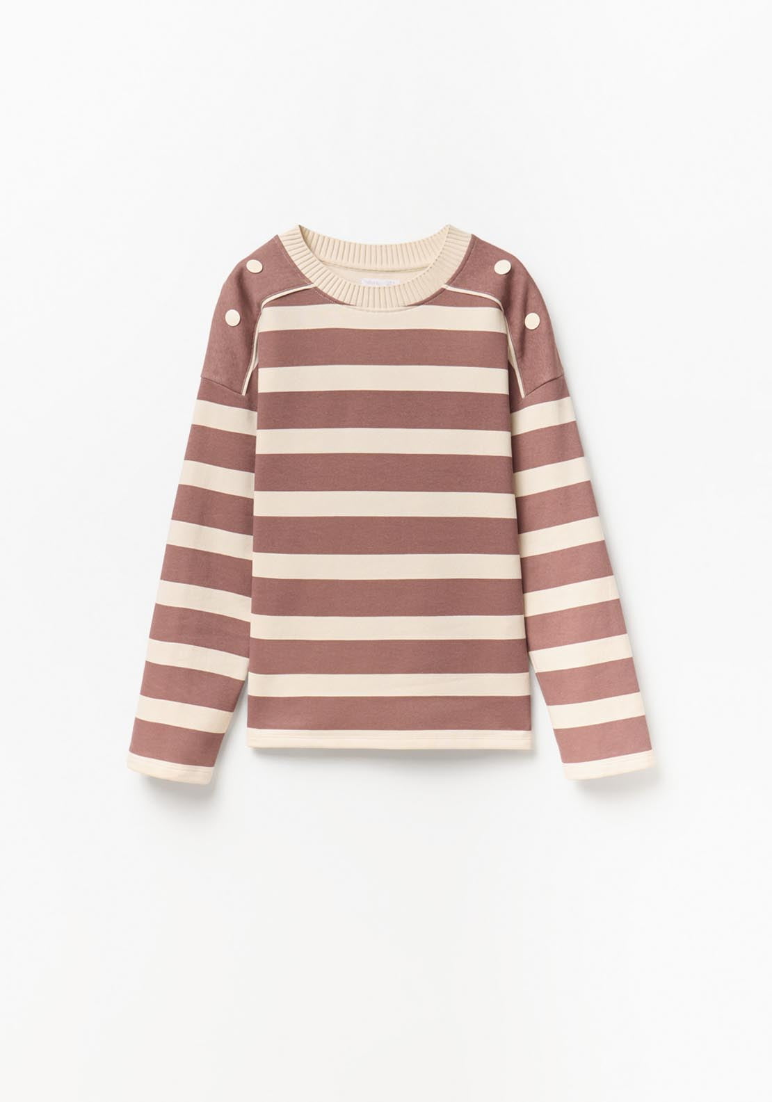 Basic Ribbed Sweatshirt - Pink