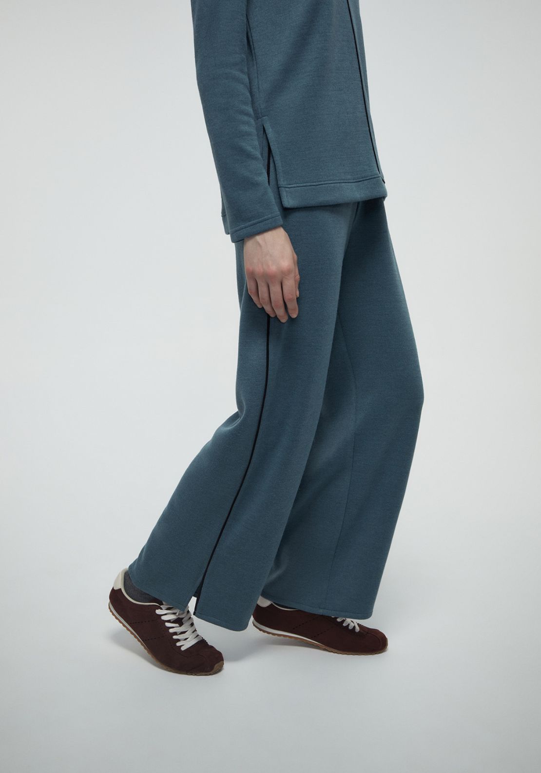 Trim Detail Soft Touch Trousers - Teal