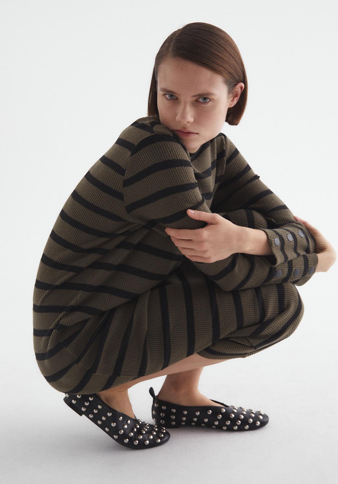 Sfera Soft-touch dress - Khaki 4 Shaws Department Stores