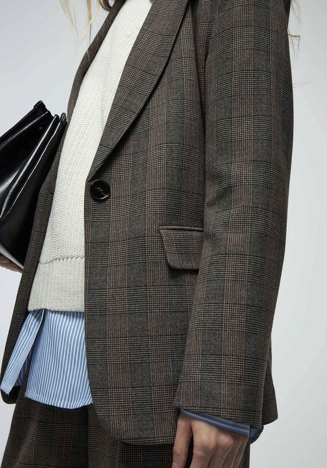 Check Blazer - Brown Print