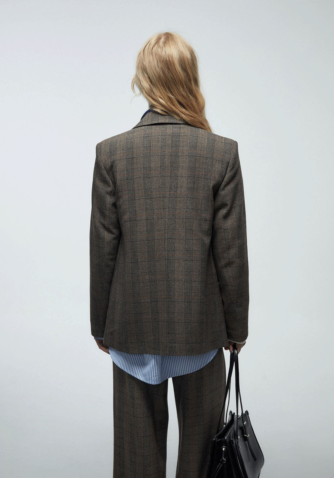 Check Blazer - Brown Print