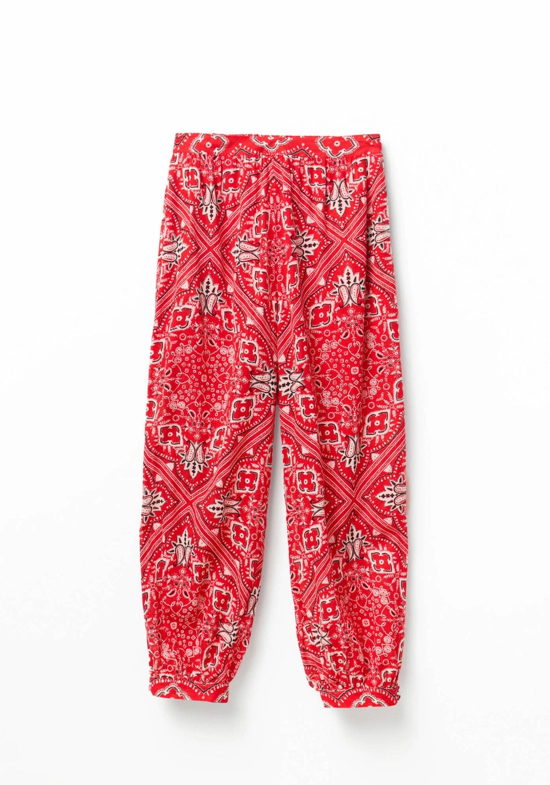 Bandana-Print Harem Trousers - Red