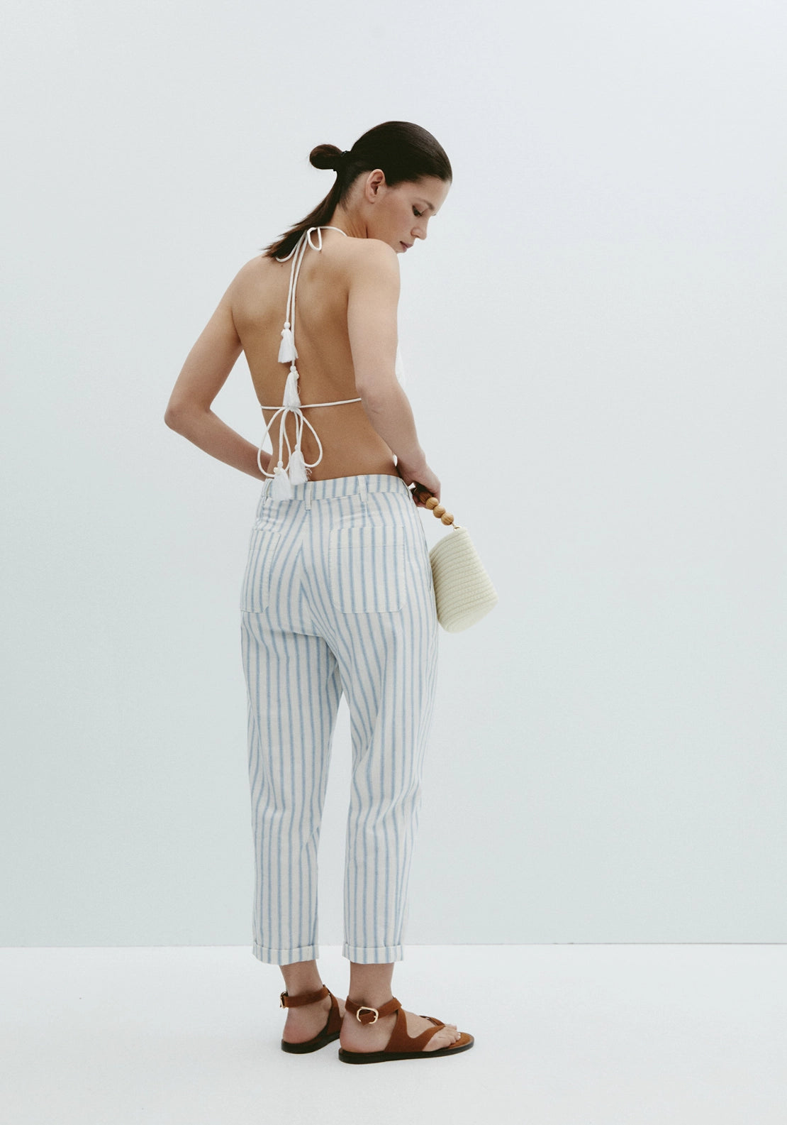 Striped Trousers - White & Blue