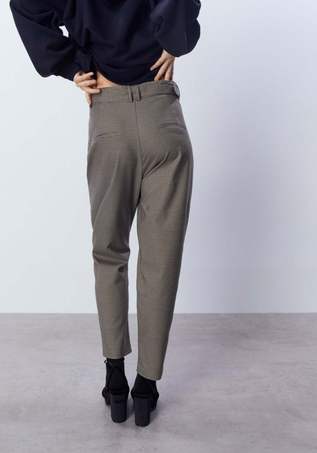 Sfera Checkered Trousers Belt - Brown 2 Shaws Department Stores