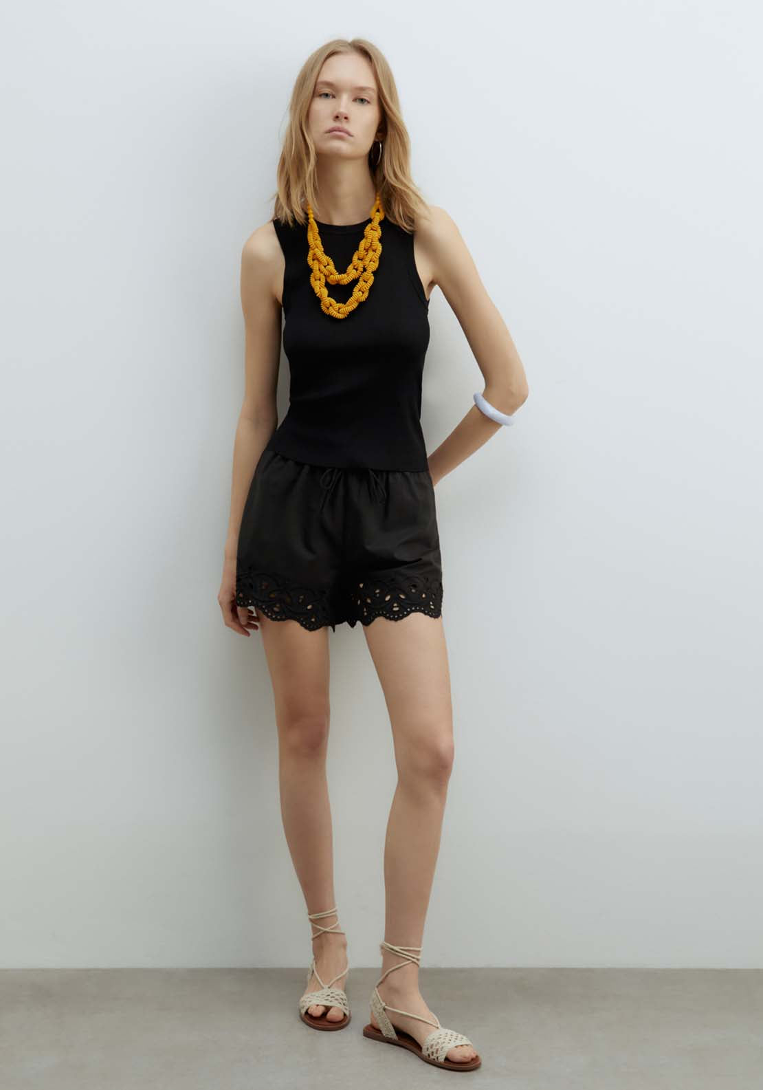 Embroidered Shorts - Black