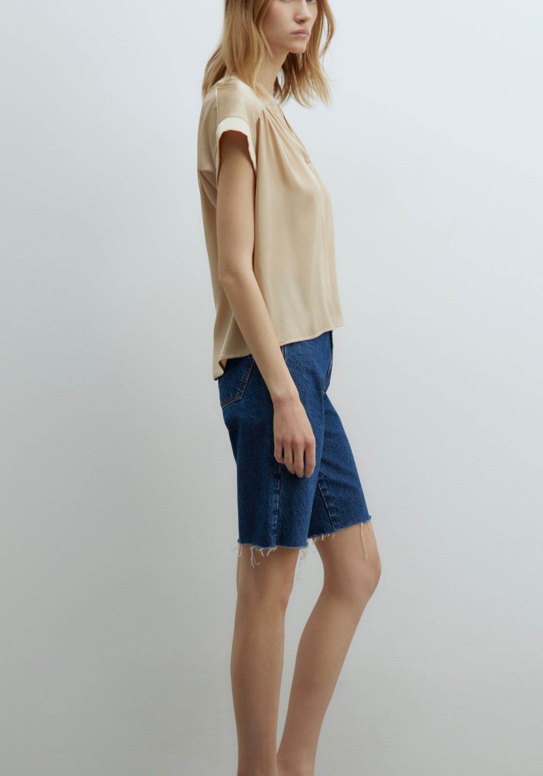 Sfera Printed Shiny Top - Camel 3 Shaws Department Stores