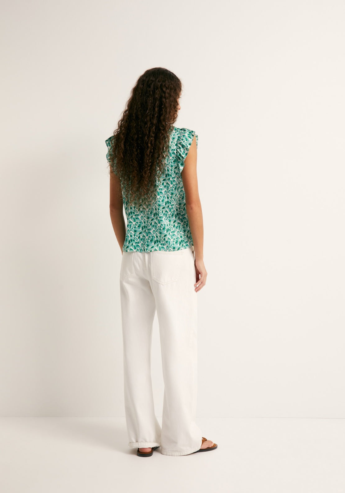 Sfera Printed Flowy Top - Tie Neck 2 Shaws Department Stores