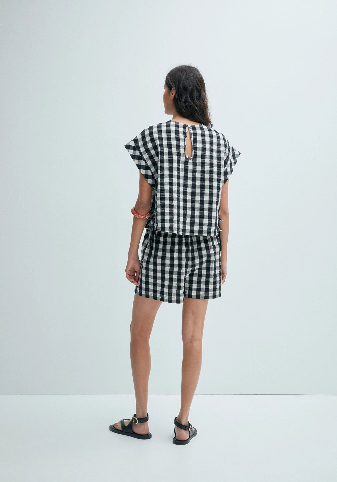 Gingham Top - White & Black