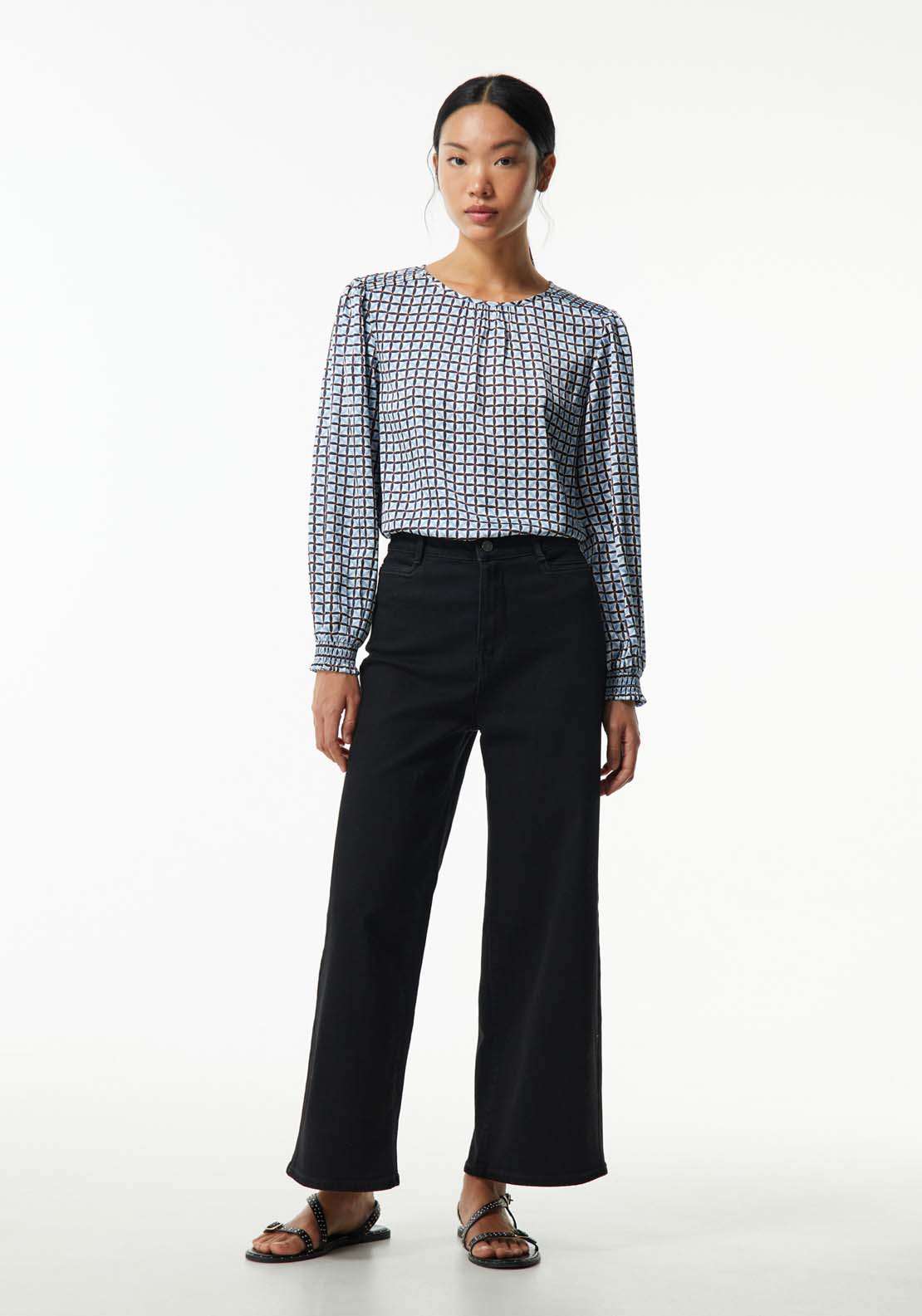 Sfera Basic printed top - Navy 2 Shaws Department Stores