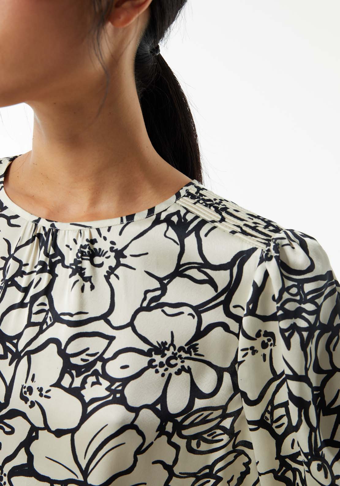 Sfera Basic printed top - Black 3 Shaws Department Stores