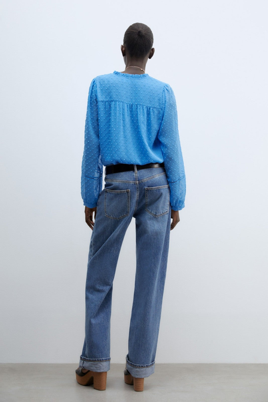 Sfera Buttons plumetis shirt - Blue 5 Shaws Department Stores