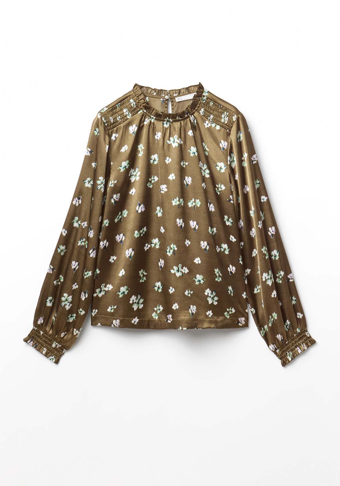 Basic Shirred Blouse - Green