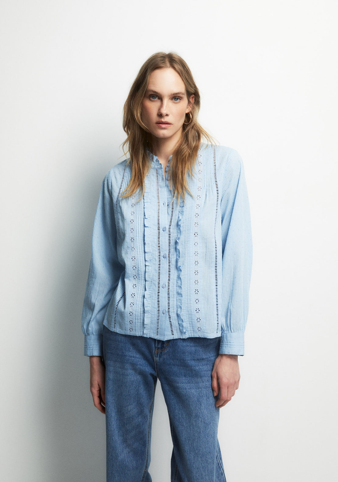 Romantic-Style Shirt - Blue