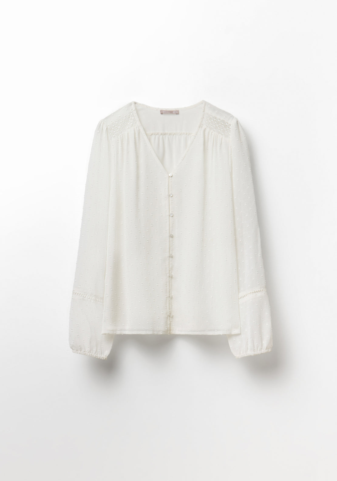 Buttons Plumetis Shirt - White