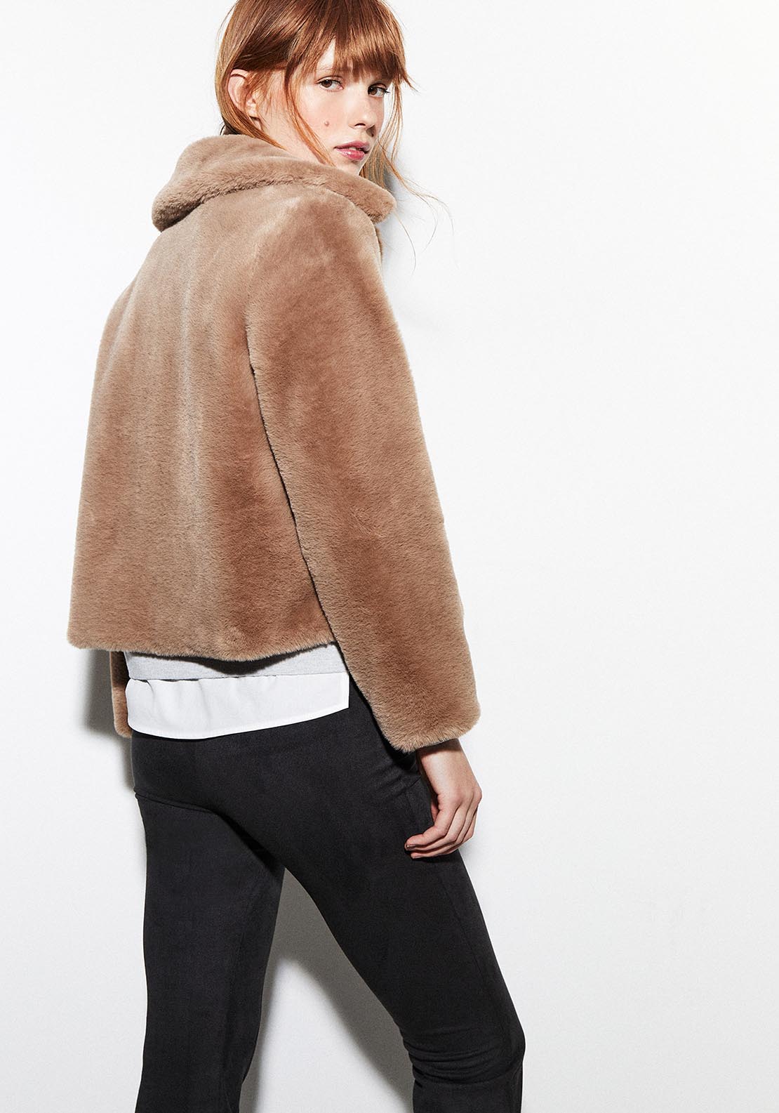 Sfera Fur jacket - Taupe 4 Shaws Department Stores