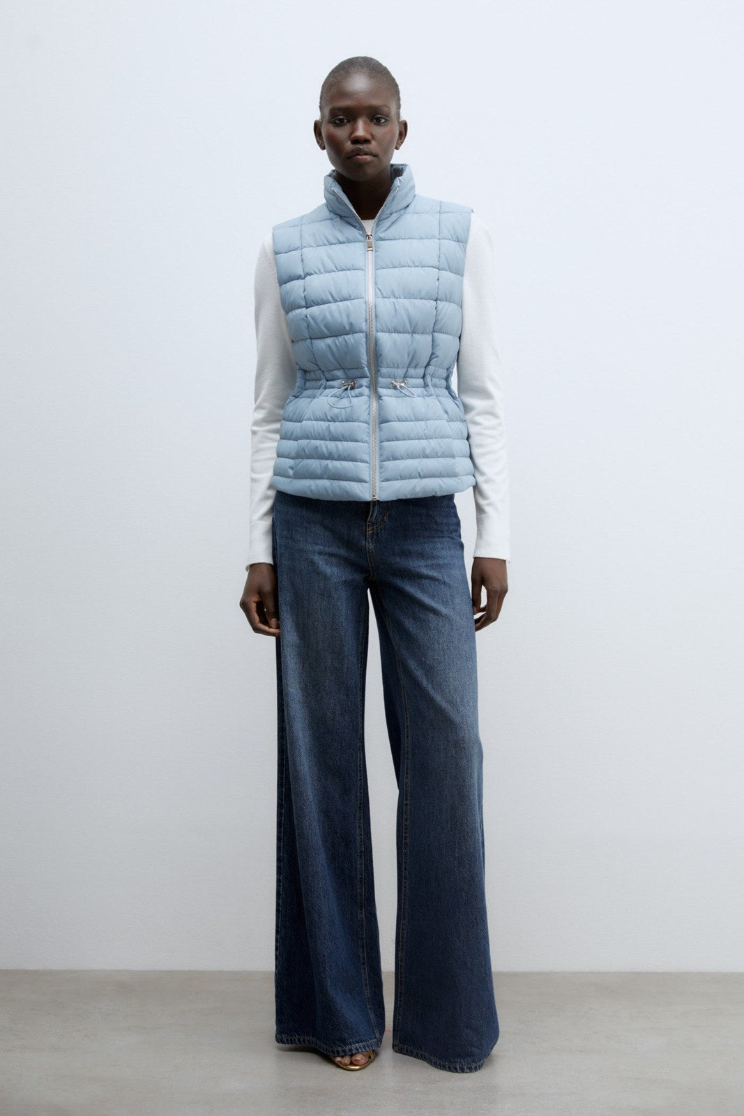 Sfera Quilted gilet - Light Blue 2 Shaws Department Stores