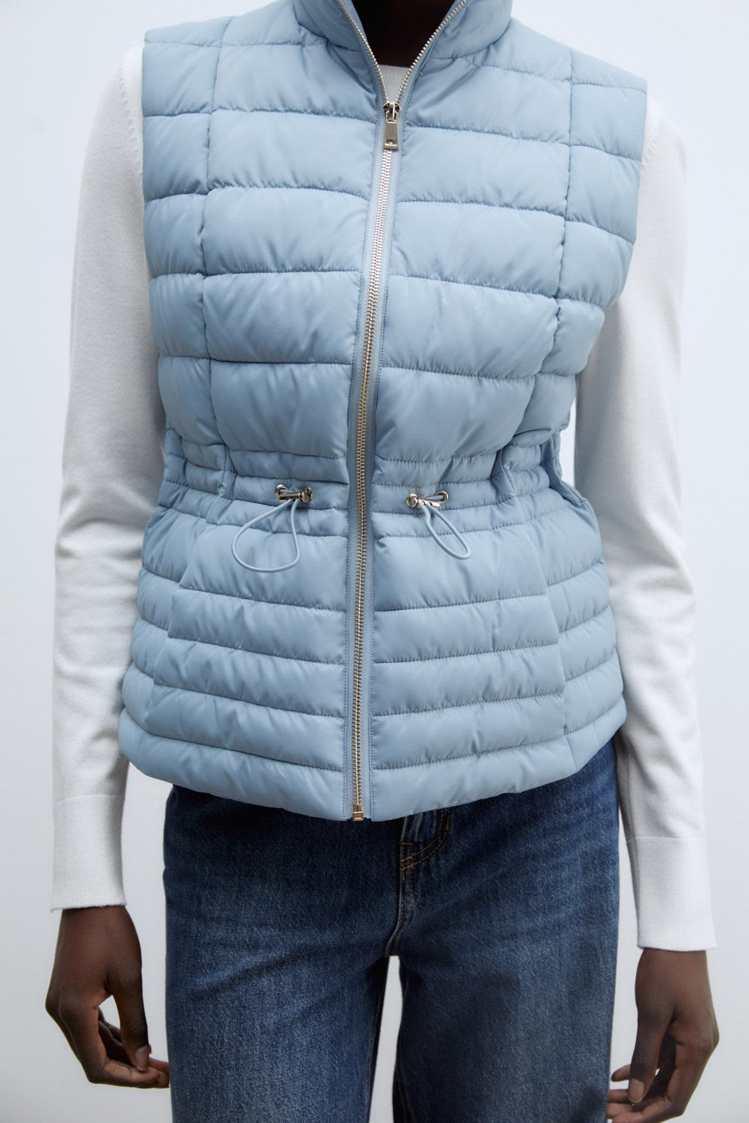 Sfera Quilted gilet - Light Blue 5 Shaws Department Stores