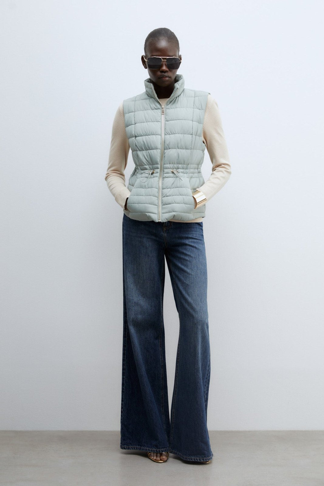 Sfera Quilted gilet - Green Light 1 Shaws Department Stores