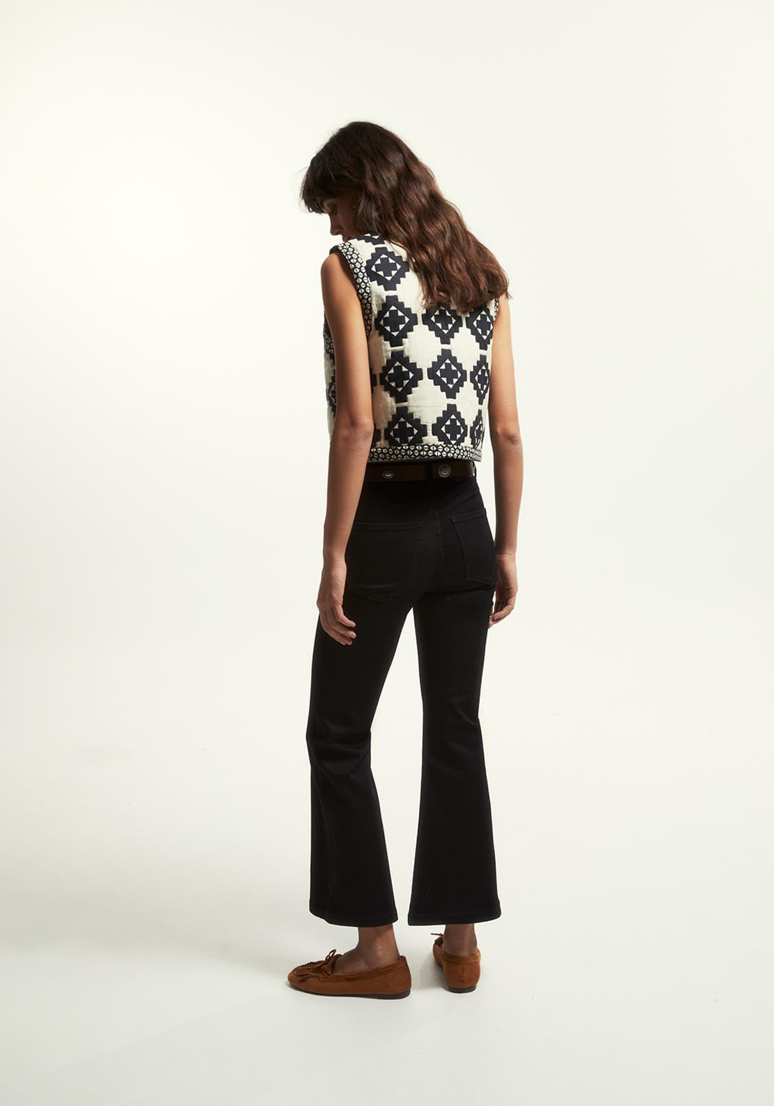Beads Quilted Vest - Black
