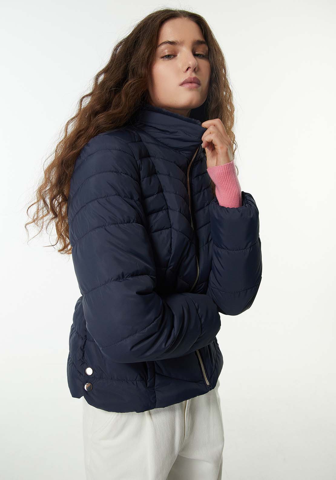 Sfera Plain Furry Parka - Navy 1 Shaws Department Stores